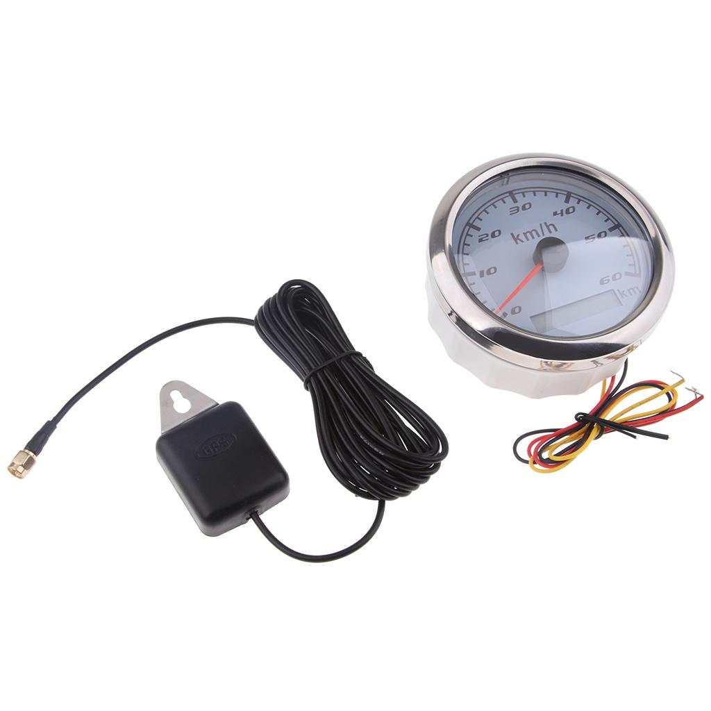 Marine Car Digital GPS Speedometer Gauge 0-60 km/h 85mm 316L Chrome