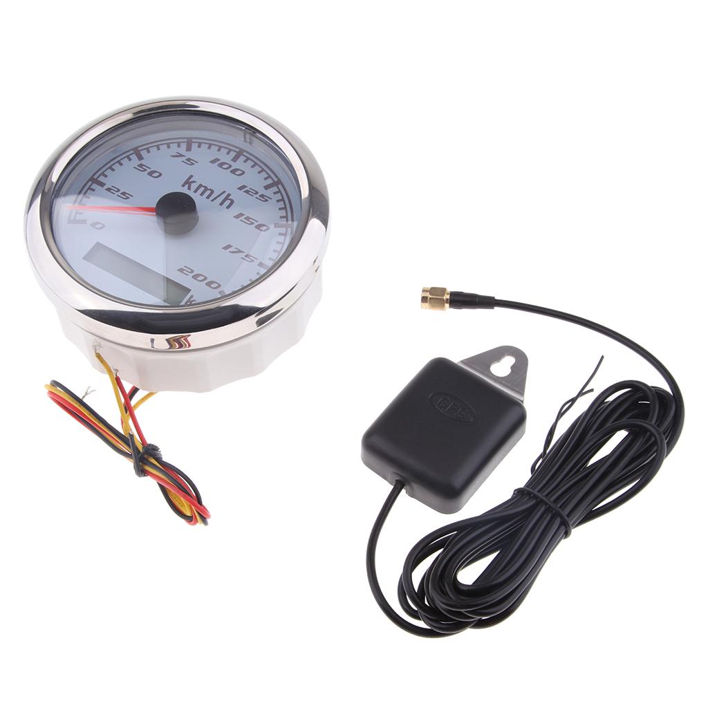 Marine Car Digital GPS Speedometer Gauge 0-200 km/h 85mm 316L Chrome
