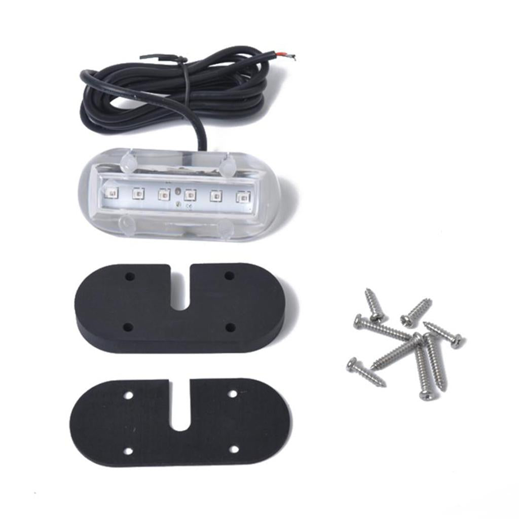 12V Waterproof 6 LED Marine Boat Underwater Blue Light Surface Mount