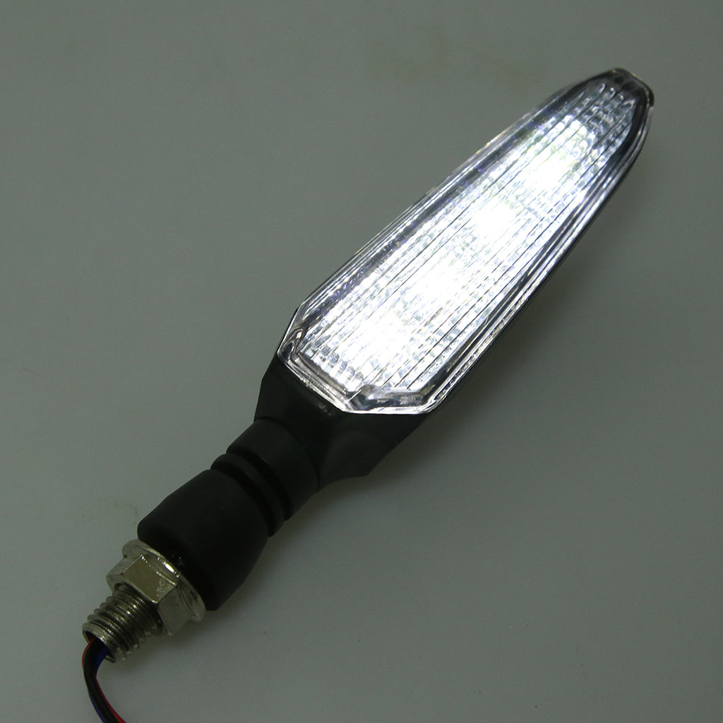 Pair Motorcycle Universal LED Turn Signal Lamp Blinker Indicator Tail Light White