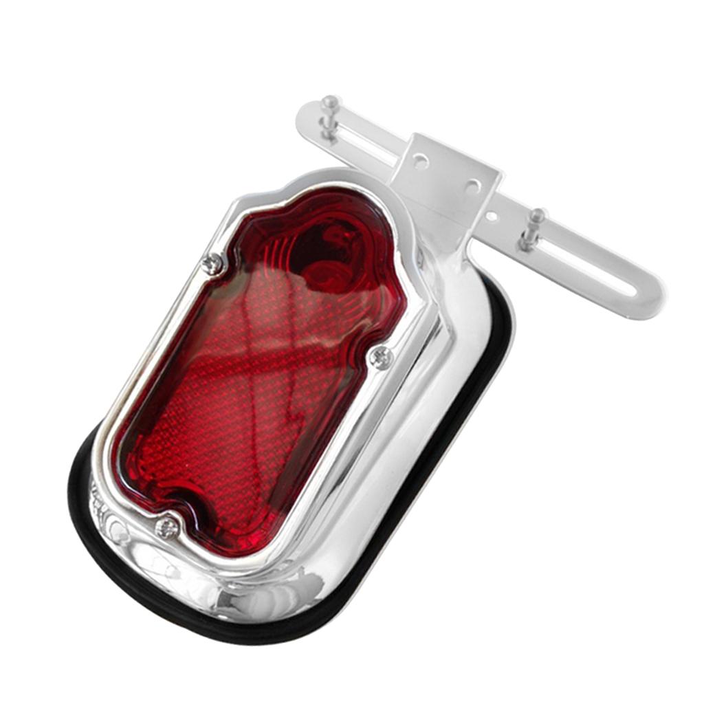 Aluminum Motorcycle Chrome Red Tombstone Brake Tail Light Signal For Harley