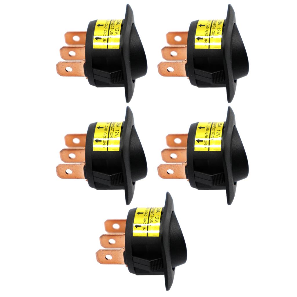 Car Boat Marine Round Dot LED Light Rocker Toggle Switch 12V 25A Red