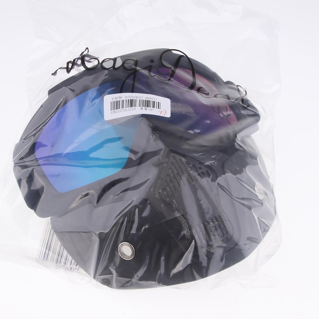 Motorcycle Helmet Riding Goggles Face Mask Detachable Fog-proof Glasses