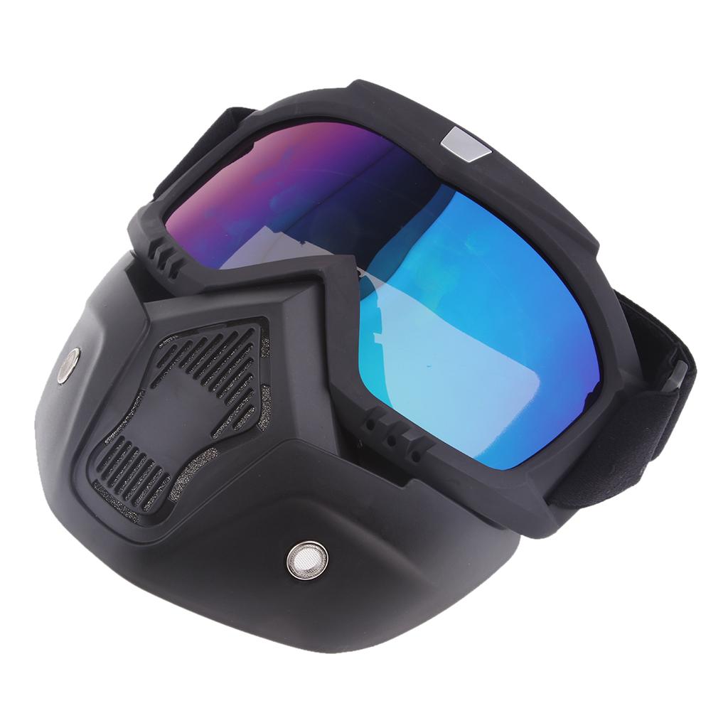 Motorcycle Helmet Riding Goggles Face Mask Detachable Fog-proof Glasses