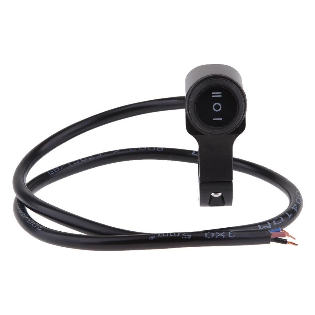 Waterproof 22mm 7/8 Motorcycle Handlebar Headlight ON/OFF/ON Switch Black"