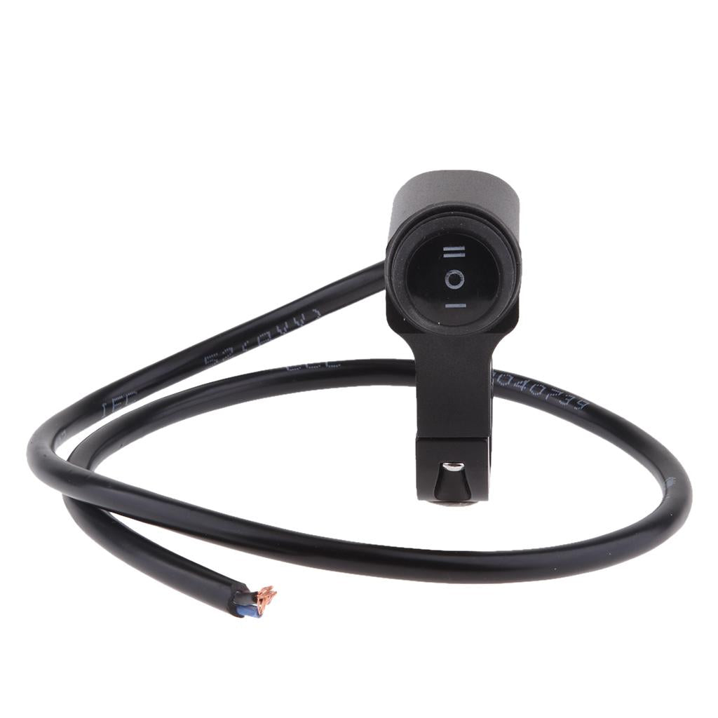 Waterproof 25mm 1" Motorcycle Handlebar Headlight ON/OFF/ON Switch Black