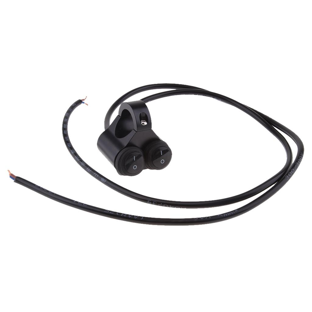 Motorcycle 7/8'' Handlebar Headlight Spot Light Dual On-Off Switch Waterproof