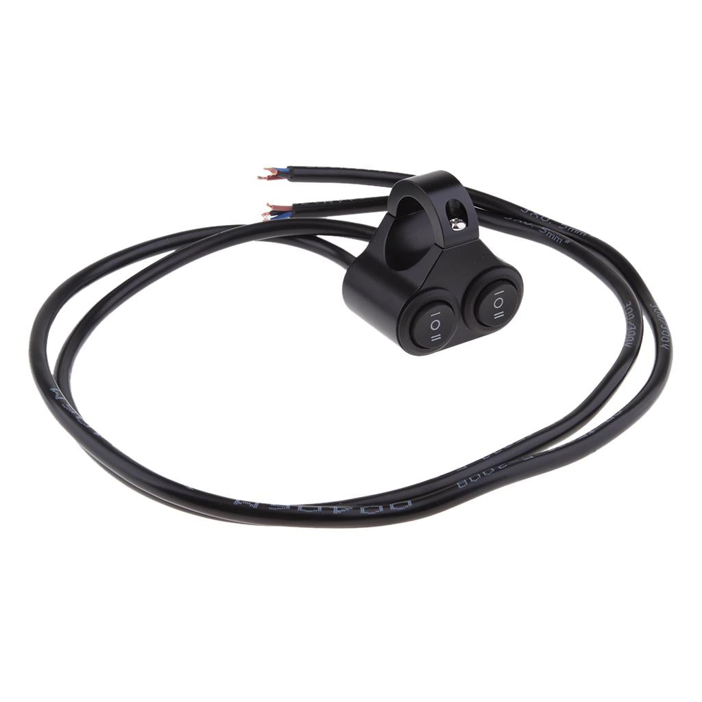 Motorcycle 7/8'' Handlebar Headlight Spot Light Dual On-Off-On Switch Waterproof