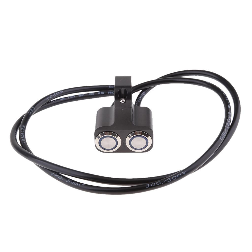 25mm Handlebar Motorbike LED Switches Horn Brake Kill Stop ON-OFF Blue