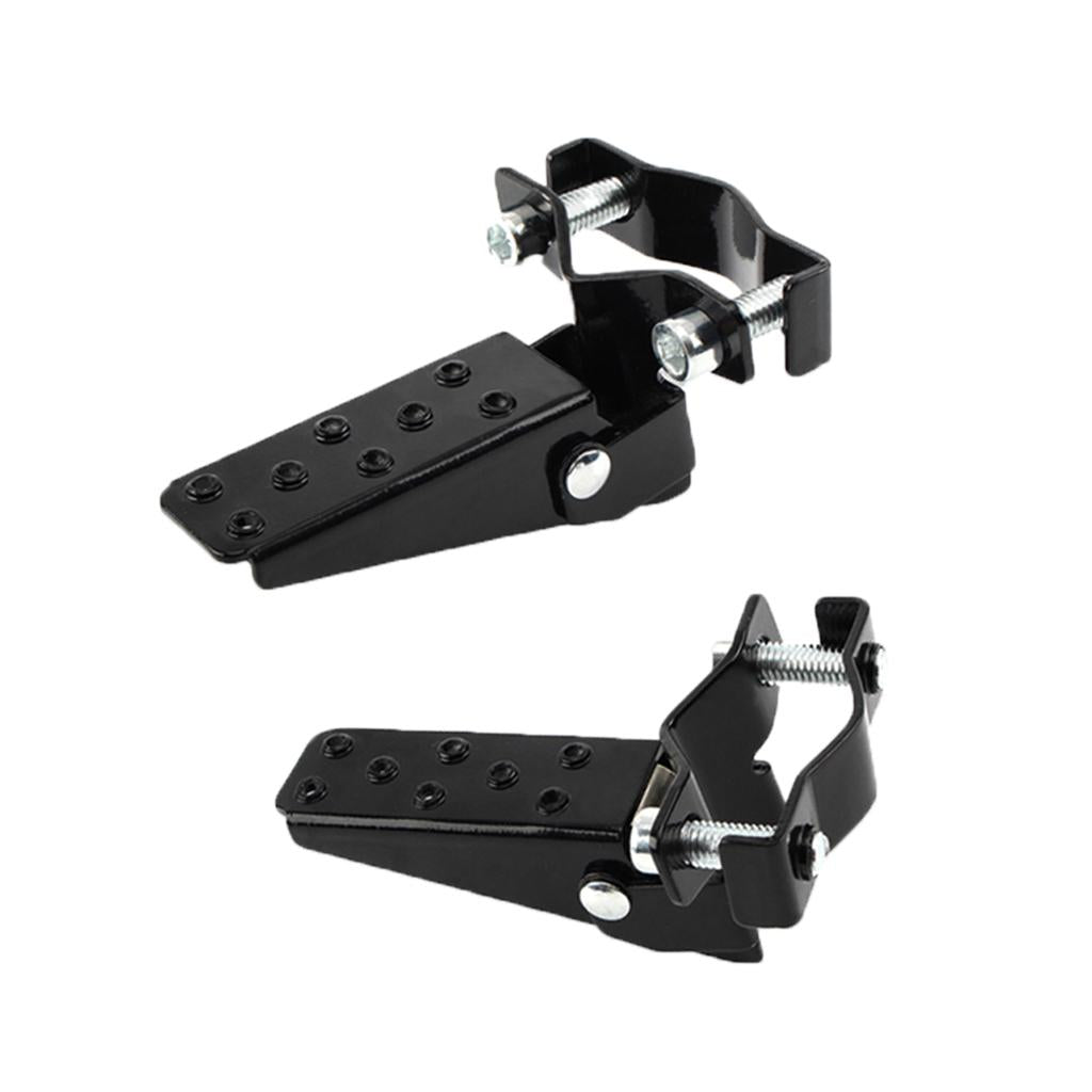 Motorcycle Rear & Front Retro Folding Footrests Footpeg Universal Black