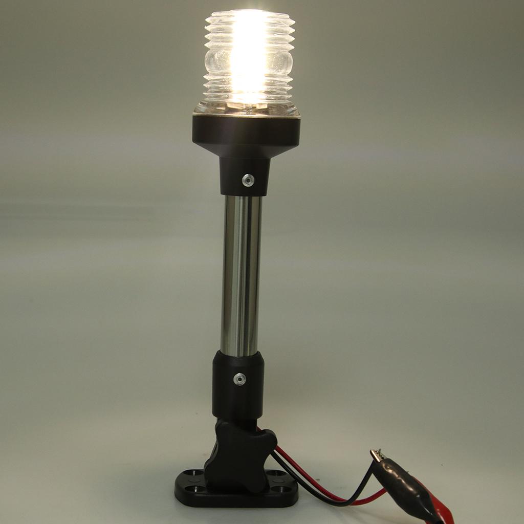 White LED All Round Marine 12/24V Pole Light Fold Down Masthead Anchor light
