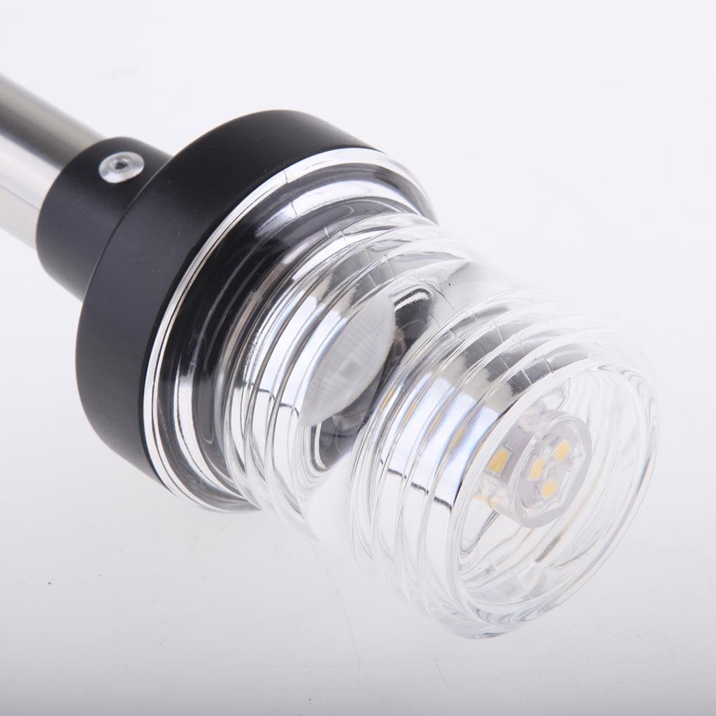 White LED All Round Marine 12/24V Pole Light Fold Down Masthead Anchor light