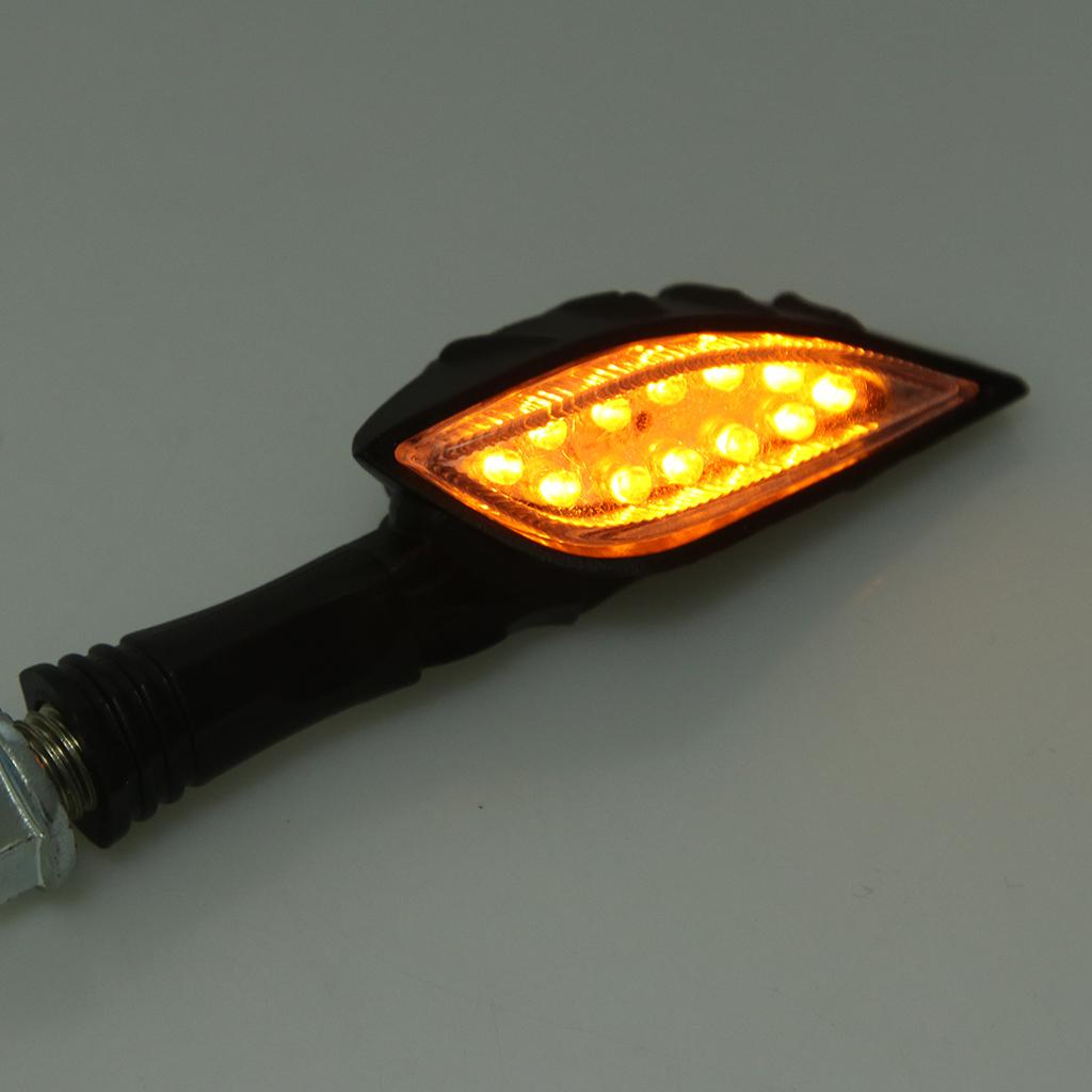 2x Motorcycle Universal LED Turn Signal Light Amber Lamp Blinker Indicator Black