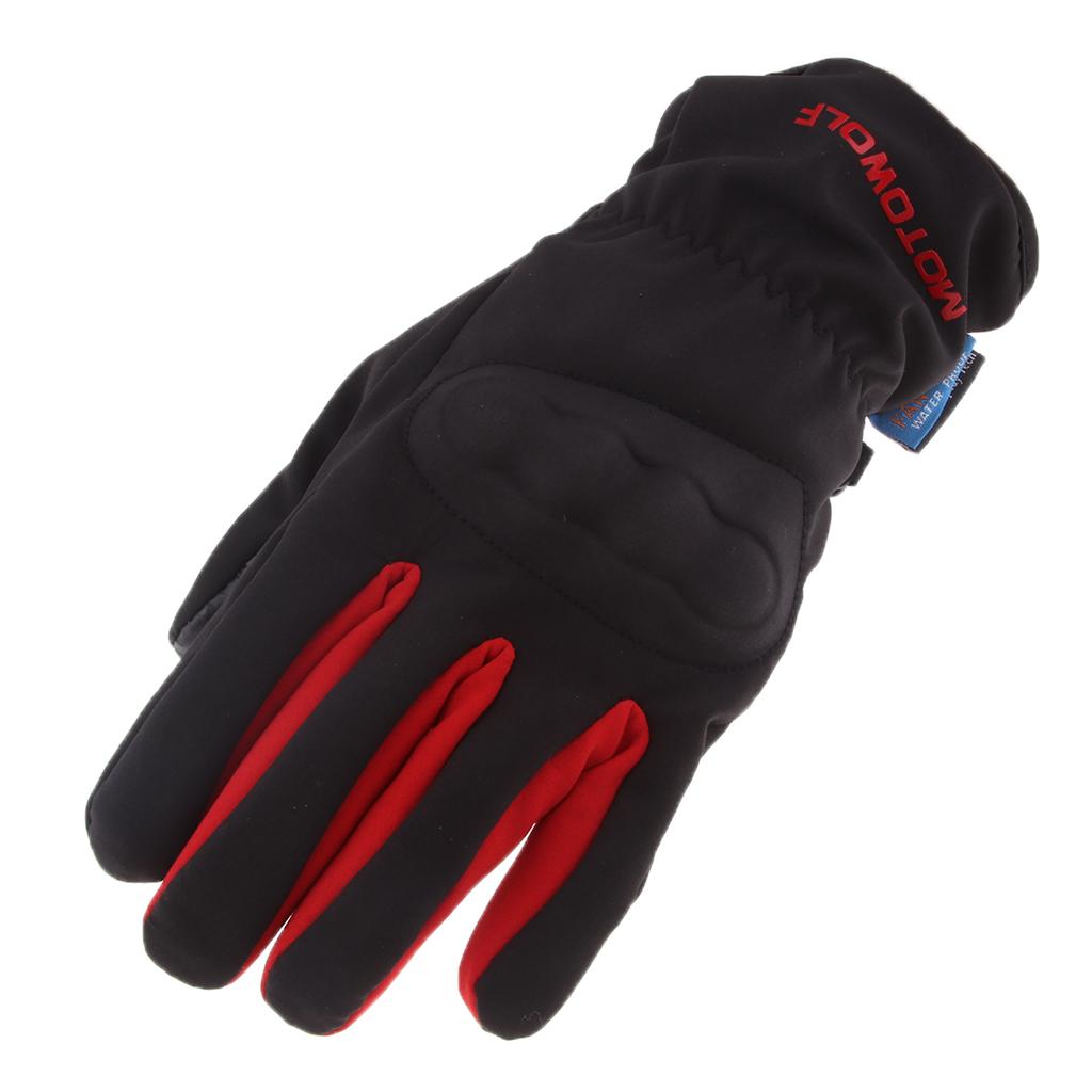 Black & Red Motorcycle Cycling Racing Full Finger Screen Touch Gloves L
