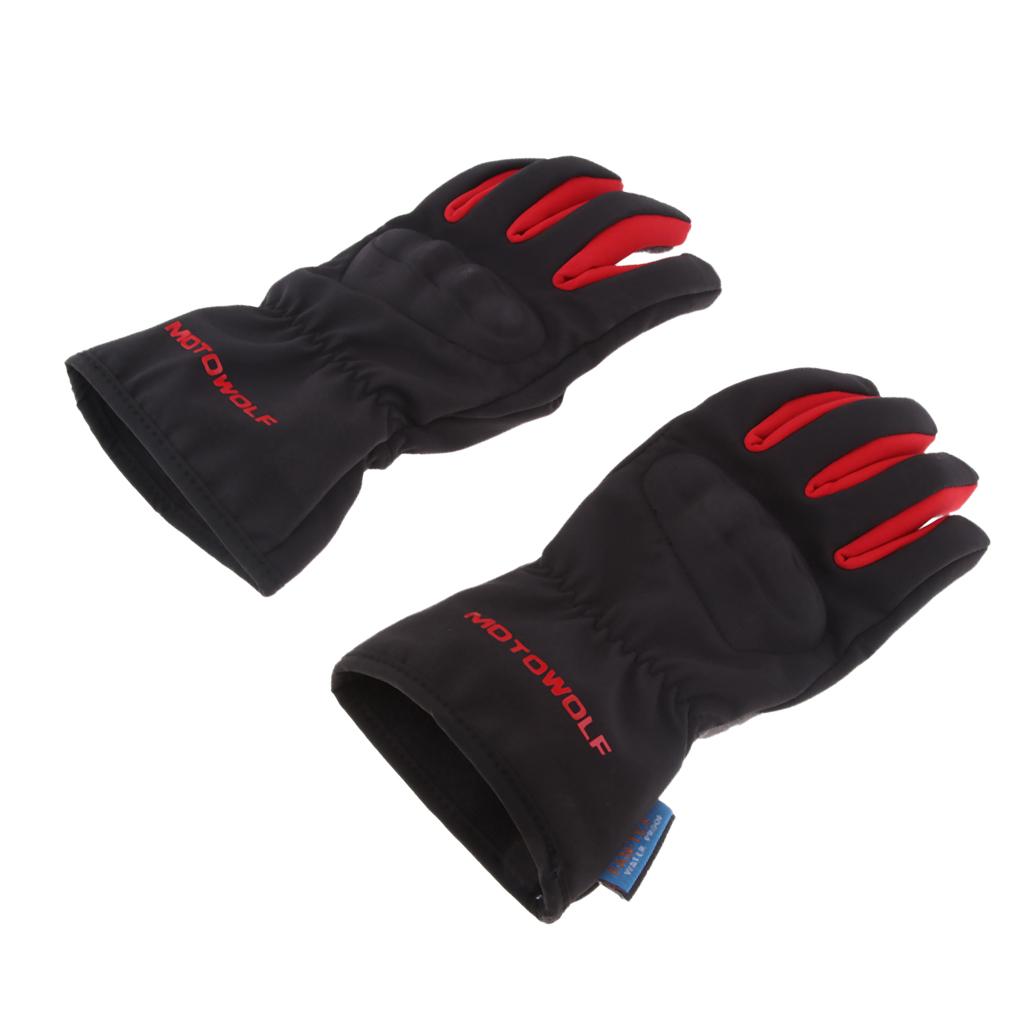 Black & Red Motorcycle Cycling Racing Full Finger Screen Touch Gloves L