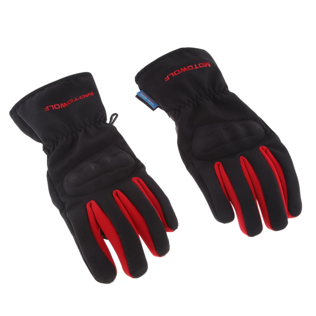 Black & Red Motorcycle Cycling Racing Full Finger Screen Touch Gloves L