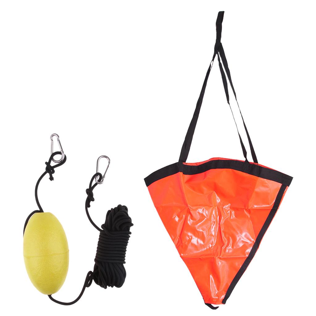32'' Drift Sock Sea Anchor Drogue with Kayak Tow Rope Line Buoy Ball Float