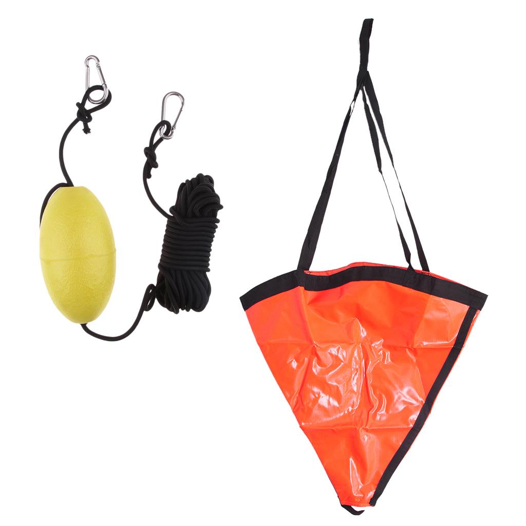 32'' Drift Sock Sea Anchor Drogue with Kayak Tow Rope Line Buoy Ball Float