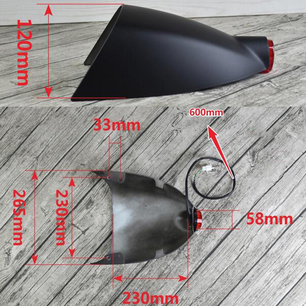 Motorcycle Rear Seat Cowl Cover for LED Light for Cafe Racer Black