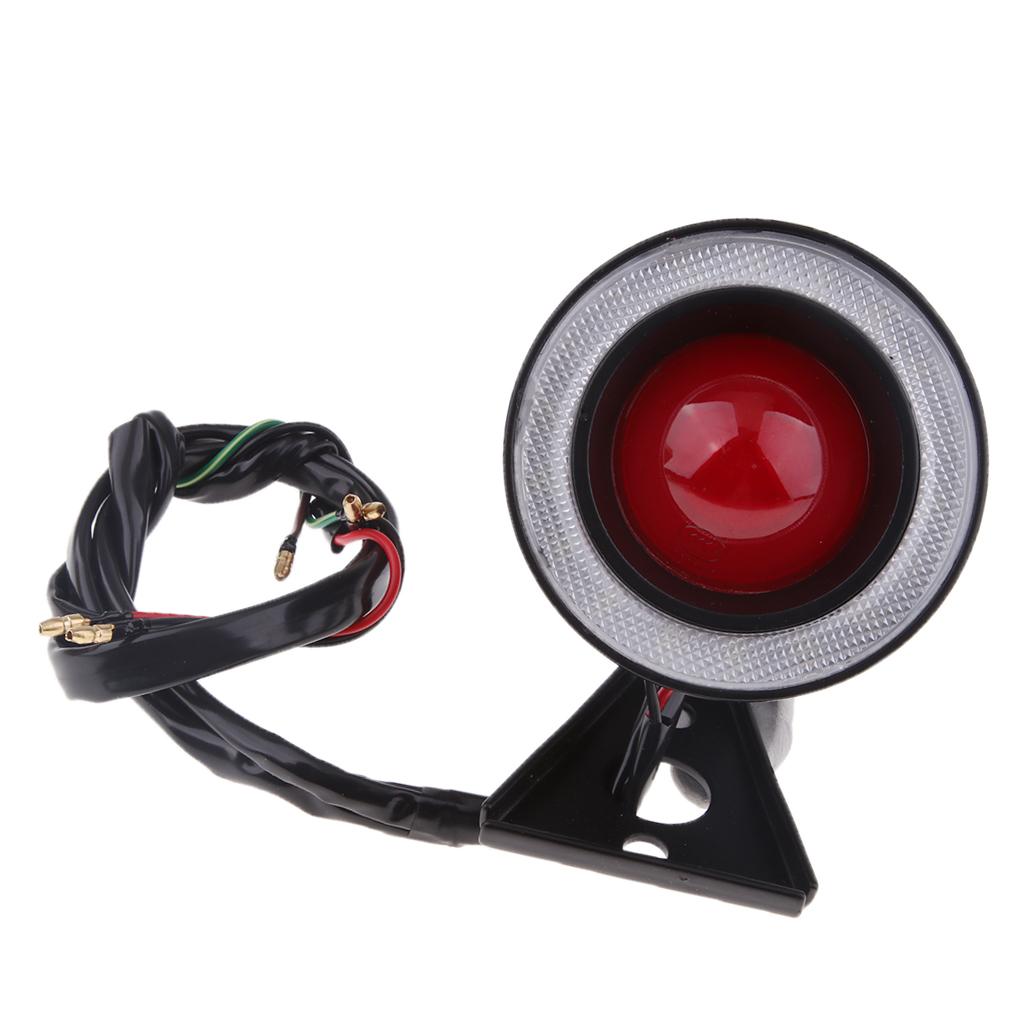 Motorcycle Universal LED Rear Brake Tail Light Indicator License Plate Lamp White