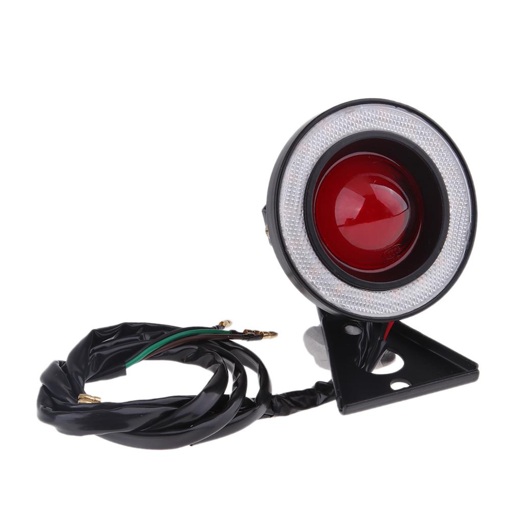 Motorcycle Universal LED Rear Brake Tail Light Indicator License Plate Lamp Amber