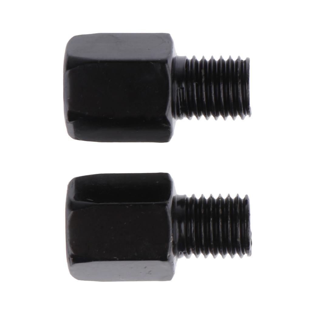 2xScooter Motorcycle Rearview Side Mirror RH 10mm - RH 10mm Adapter Black
