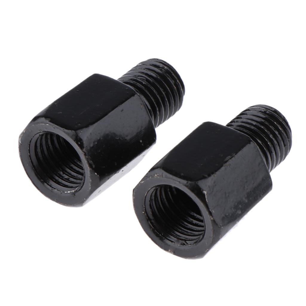 Scooter Motorcycle Rearview Side Mirror LH 10mm - RH 10mm Adapter Black