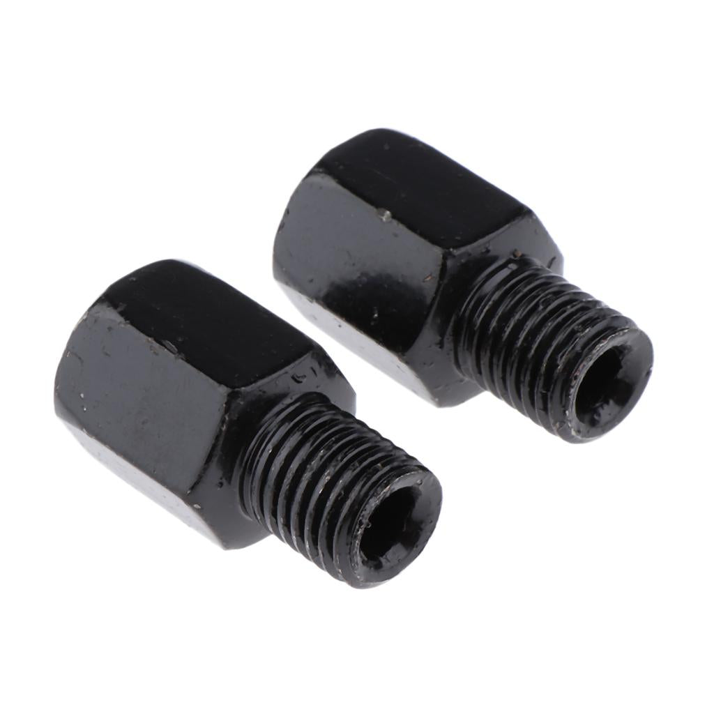 Scooter Motorcycle Rearview Side Mirror LH 10mm - RH 10mm Adapter Black