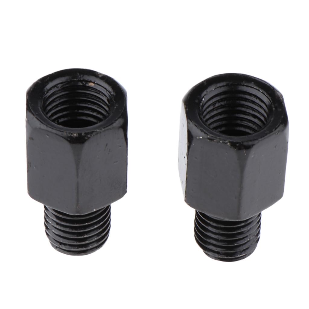 Scooter Motorcycle Rearview Side Mirror LH 10mm - RH 10mm Adapter Black