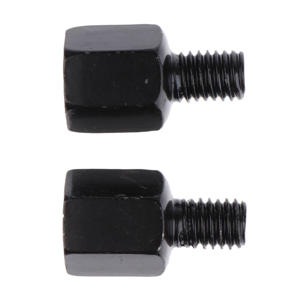 2xScooter Motorcycle Rearview Side Mirror LH 8mm - RH 8mm Adapter Black