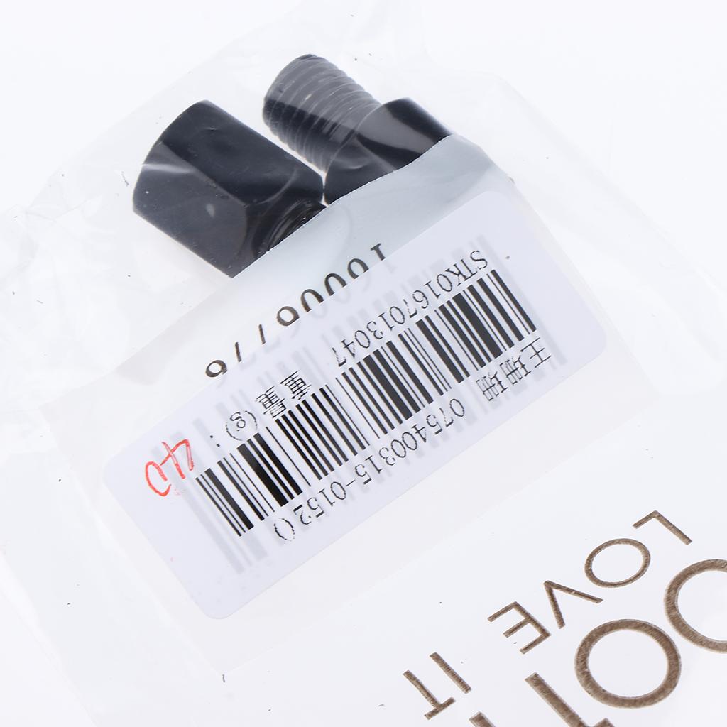 4xScooter Motorcycle Rearview Side Mirror RH 8mm - LH 10mm Adapter Black