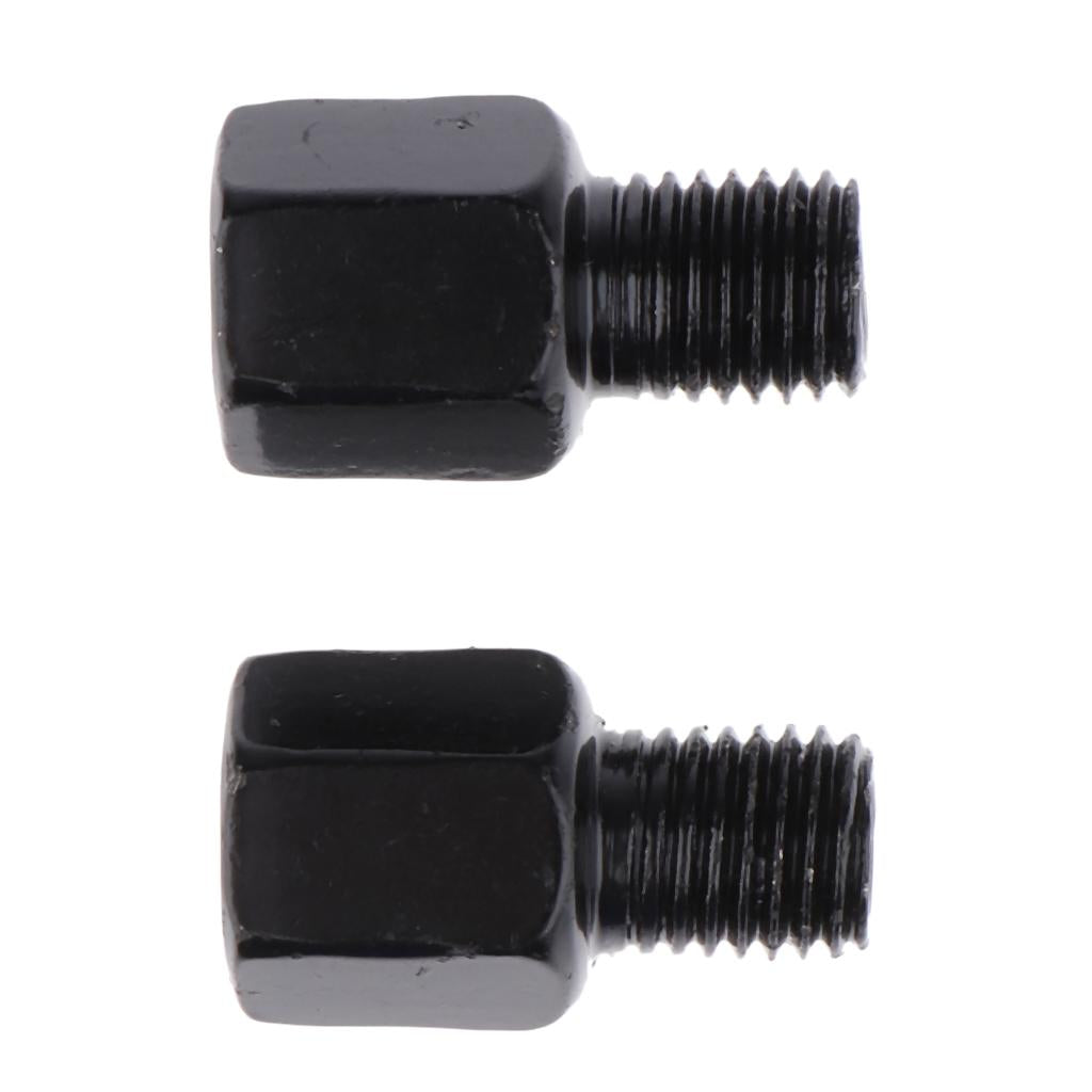 4xScooter Motorcycle Rearview Side Mirror RH 8mm - LH 10mm Adapter Black