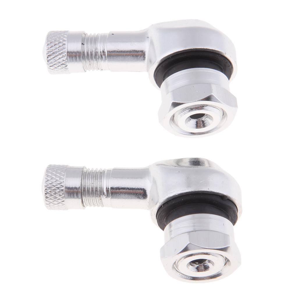 Aluminum Motorcycle 90 Degree 11.3mm Wheel Tire Stem Tubeless Valve Silver