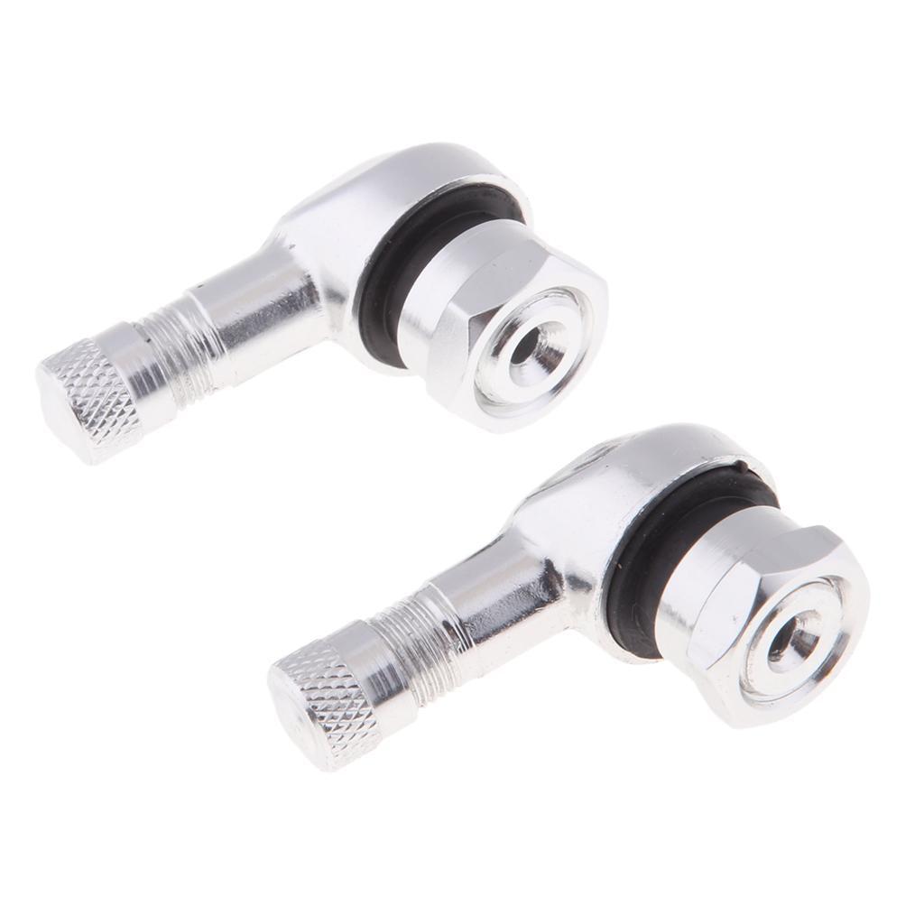 Aluminum Motorcycle 90 Degree 11.3mm Wheel Tire Stem Tubeless Valve Silver