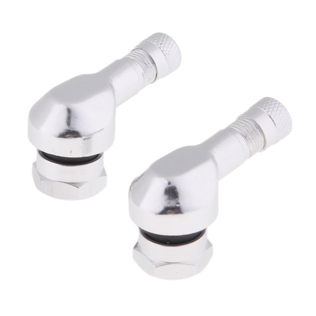 Aluminum Motorcycle 90 Degree 11.3mm Wheel Tire Stem Tubeless Valve Silver