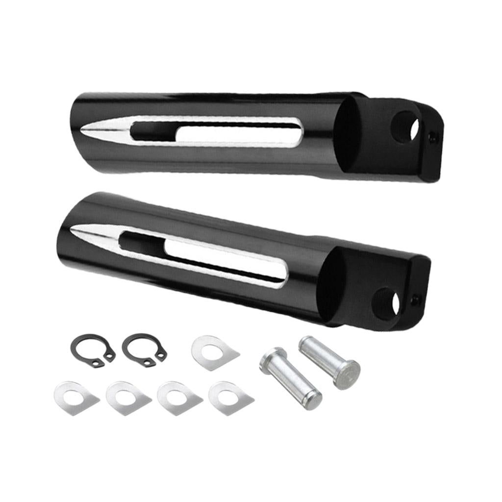 Black Pair CNC Motorcycle Foot Pegs with Mounting Kit for Harley XL 883 1200