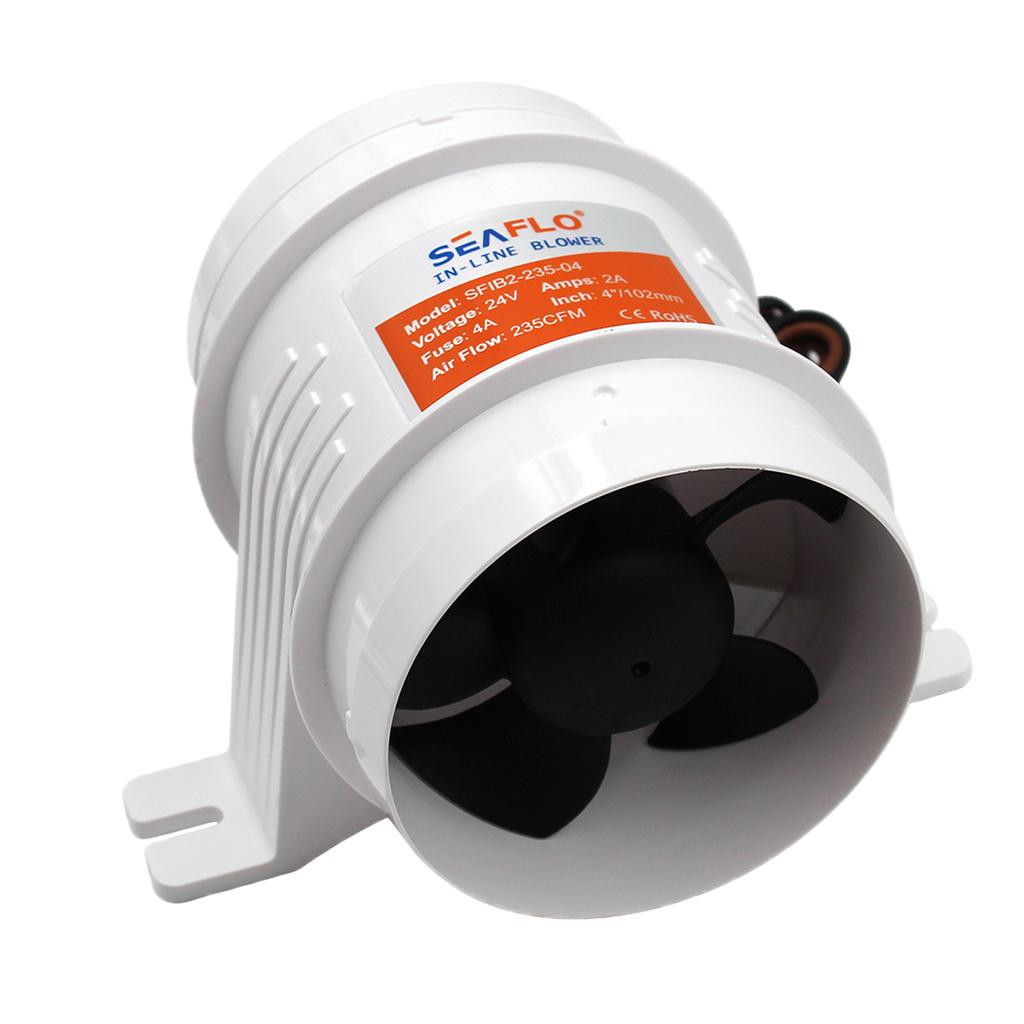 Seaflo 4 24V 235CFM In-Line Bilge Air Blower Marine Boat Ventilation Fan"