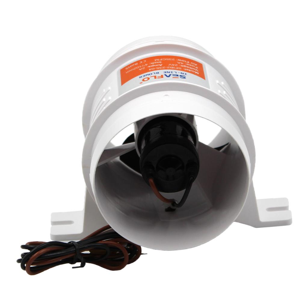 Seaflo 4 24V 235CFM In-Line Bilge Air Blower Marine Boat Ventilation Fan"