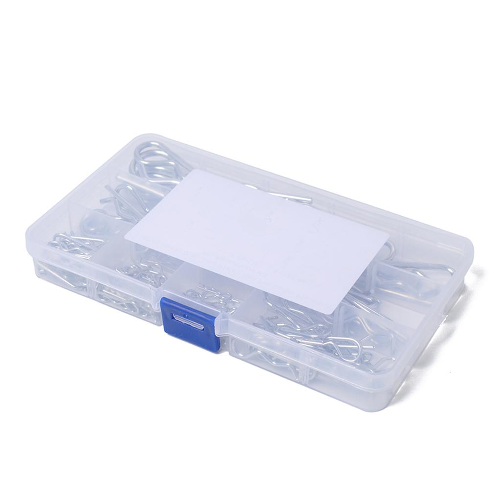 125x R Pin Mechanical Hitch Hair Tractor Clip Assortment Kit Case Set Cotter