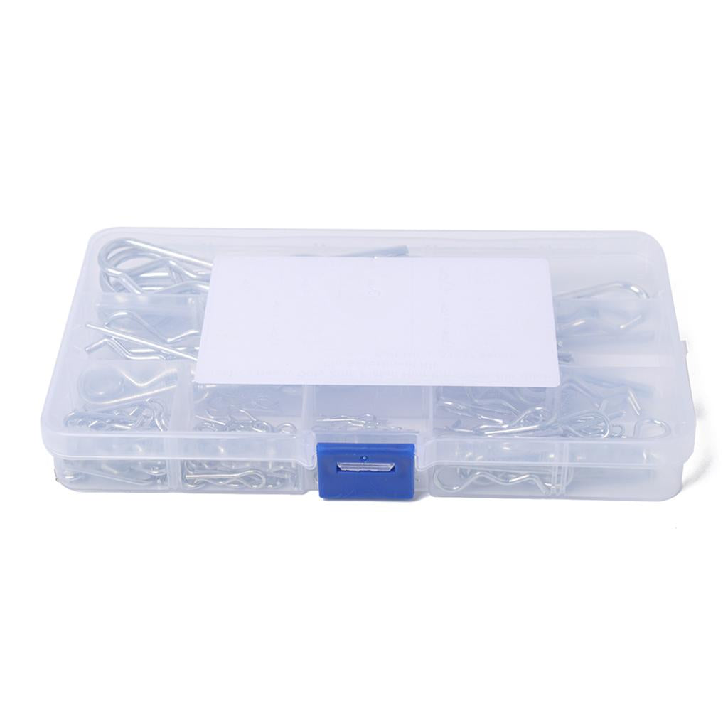 125x R Pin Mechanical Hitch Hair Tractor Clip Assortment Kit Case Set Cotter