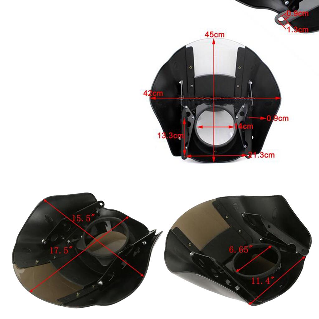 Smoke Headlight Gauntlet Fairing For Harley Dyna Sportster XL 1200 883 86-16