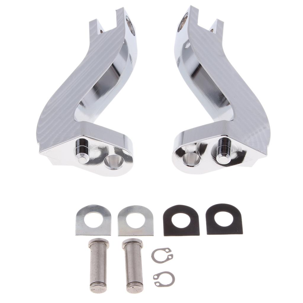 Chrome Passenger Rear Foot Peg Pedal Mount Bracket Kit for Harley 93-16