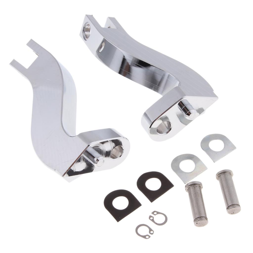 Chrome Passenger Rear Foot Peg Pedal Mount Bracket Kit for Harley 93-16