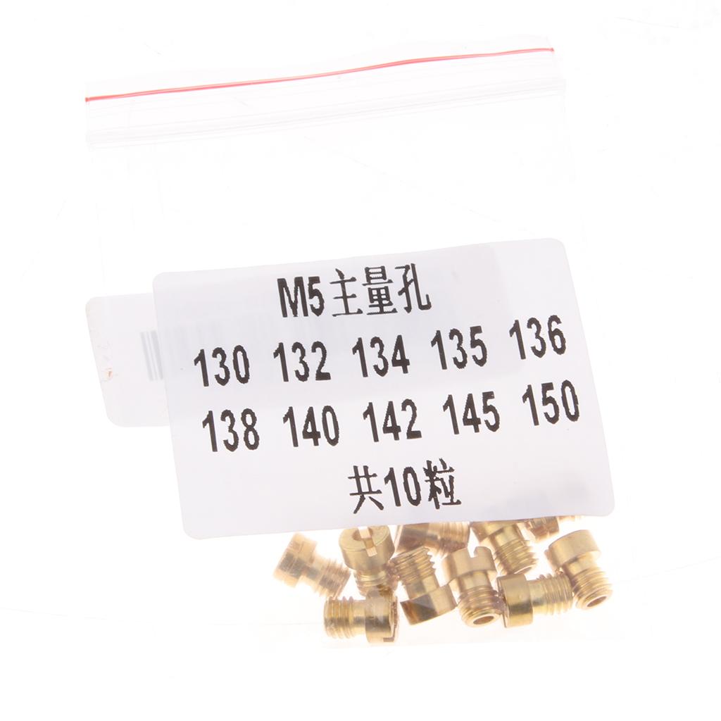 10 M5x0.80 Carburetor Main Jet Kit For Keihin PWK FCR OKO KOSO 130-150 Size
