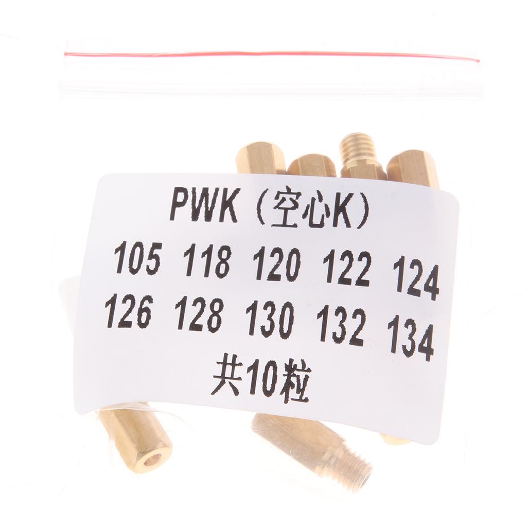 10x Carburetor Main Jet 105 118 120 122 124 Kit for Keihin OKO CVK KOSO PWK