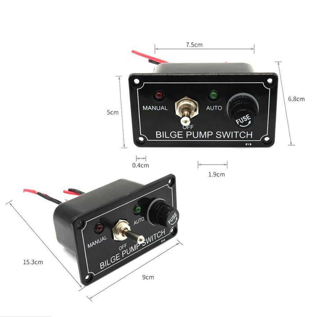 Bilge Pump Switch 3-Way Toggle Switch ON-OFF-ON Manual / Off / Auto 12V