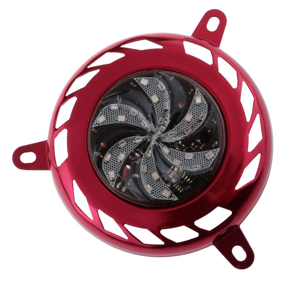 Motorcycle Scooter 12V Flashing LED Light Windmill Model Fan Cover Red