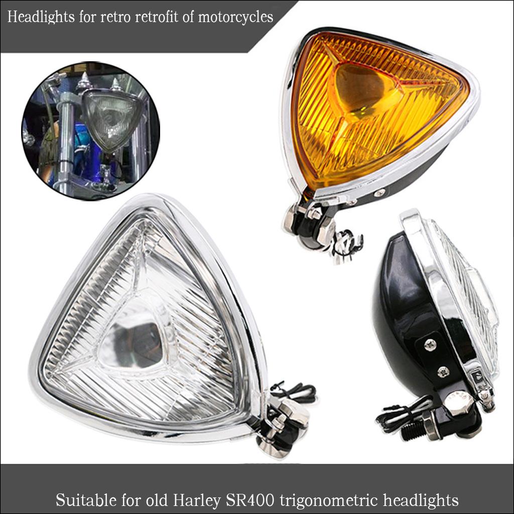12V 55W Motorcycle Triangle Headlight Lamp for Harley Chopper Bobber Type 3