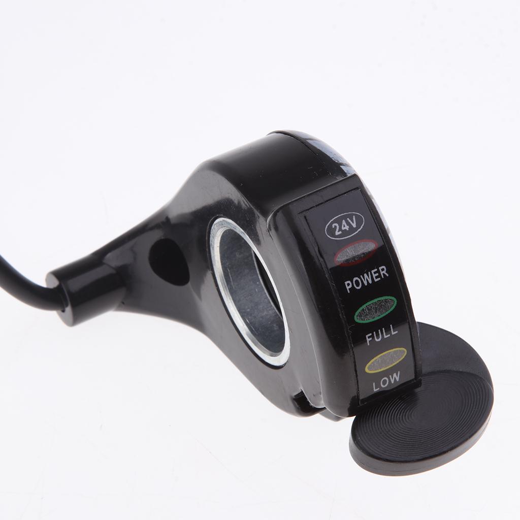 24V Twist Thumb Throttle Speed Control For E-bike Electric Scooter LED Light