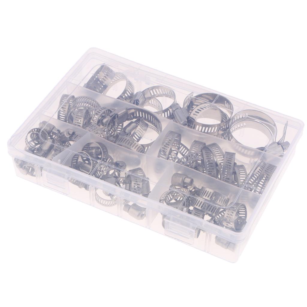 Stainless Steel 6-38mm Range Fuel Line Clip Worm Gear Hose Clamps Adjustable